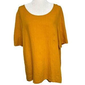 Bryn‎ Walker Mustard Yellow 100% Linen Oversized hi-low Top Size Small